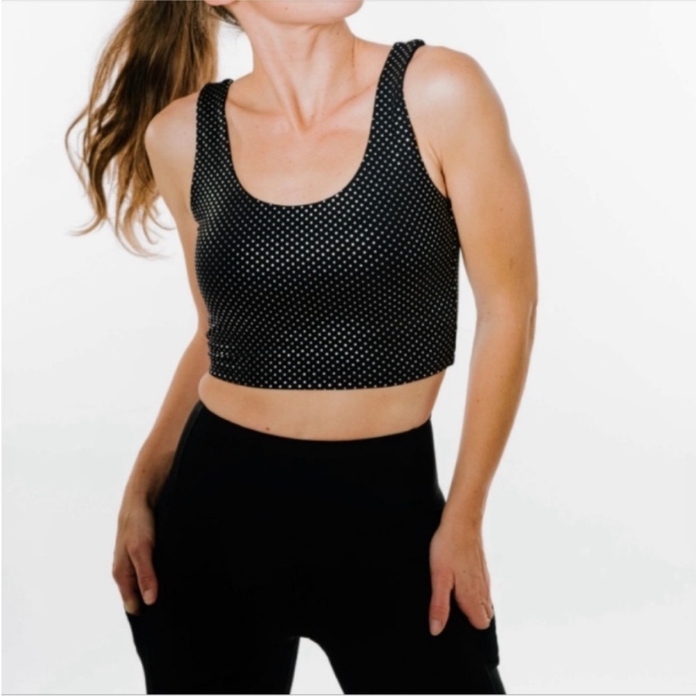 ZYIA Black and White Polka Dot Sports Bra